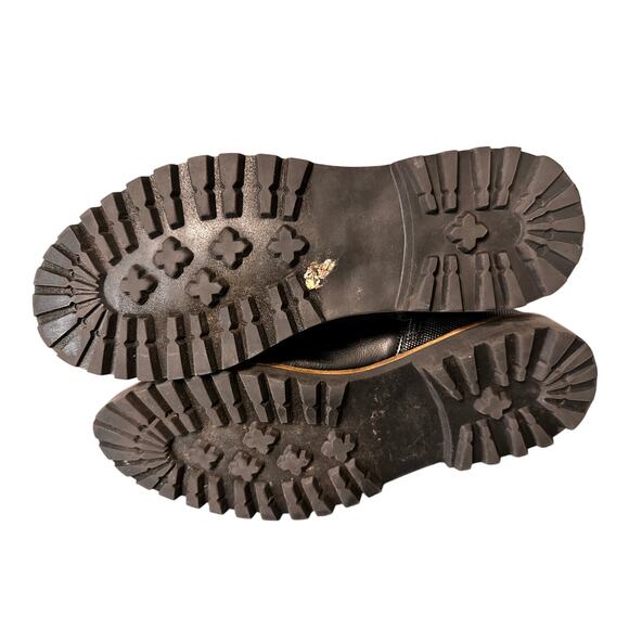 Steve Madden Men's Black Leather Lace-Up Boots, Size 12, Excellent Pre-Owned - Picture 1 of 6